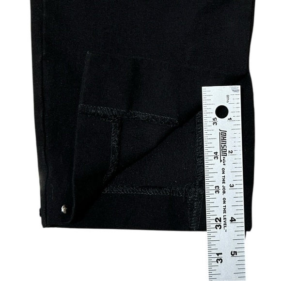 KAREN KANE Piper Black Cropped Pants Slit & Studded Hem Stretchy Pull On sz L - Picture 7 of 8